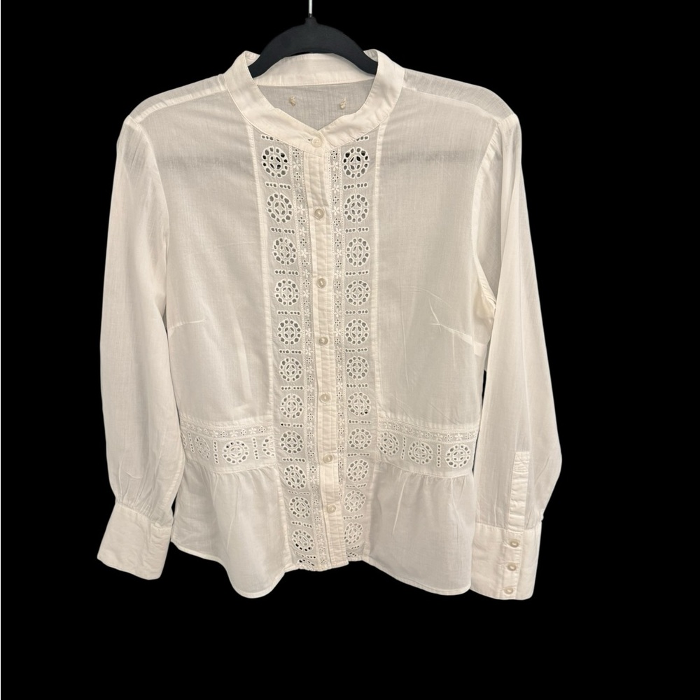 Vintage Tissue Eyelet Lace Blouse